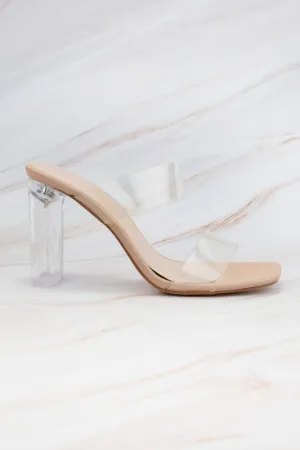 All The Time Nude & Clear Heels