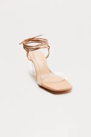 Arti Clear Block Wrap Up Heels - Clear