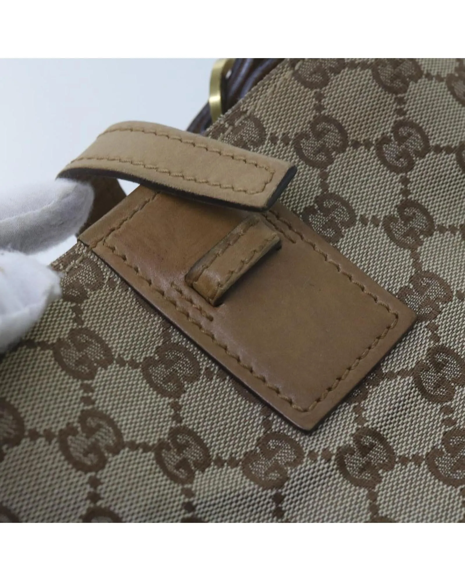Beige GG Canvas Shoulder Bag with Shoulder Drop