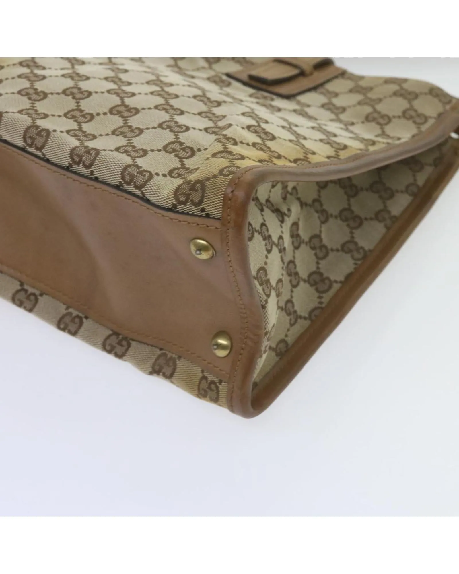 Beige GG Canvas Shoulder Bag with Shoulder Drop