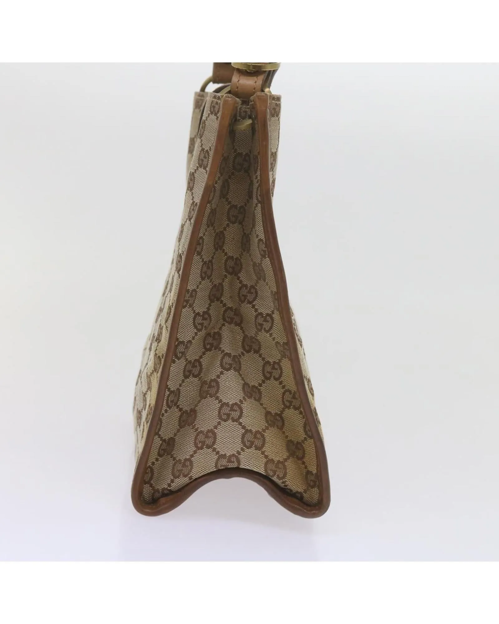 Beige GG Canvas Shoulder Bag with Shoulder Drop