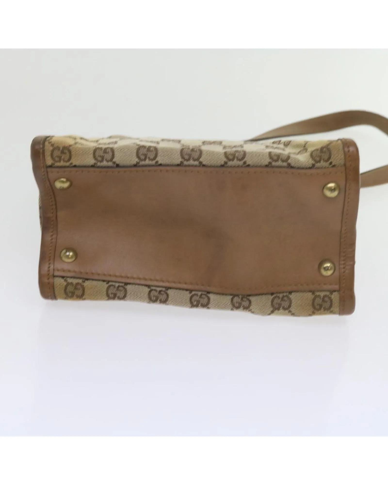 Beige GG Canvas Shoulder Bag with Shoulder Drop