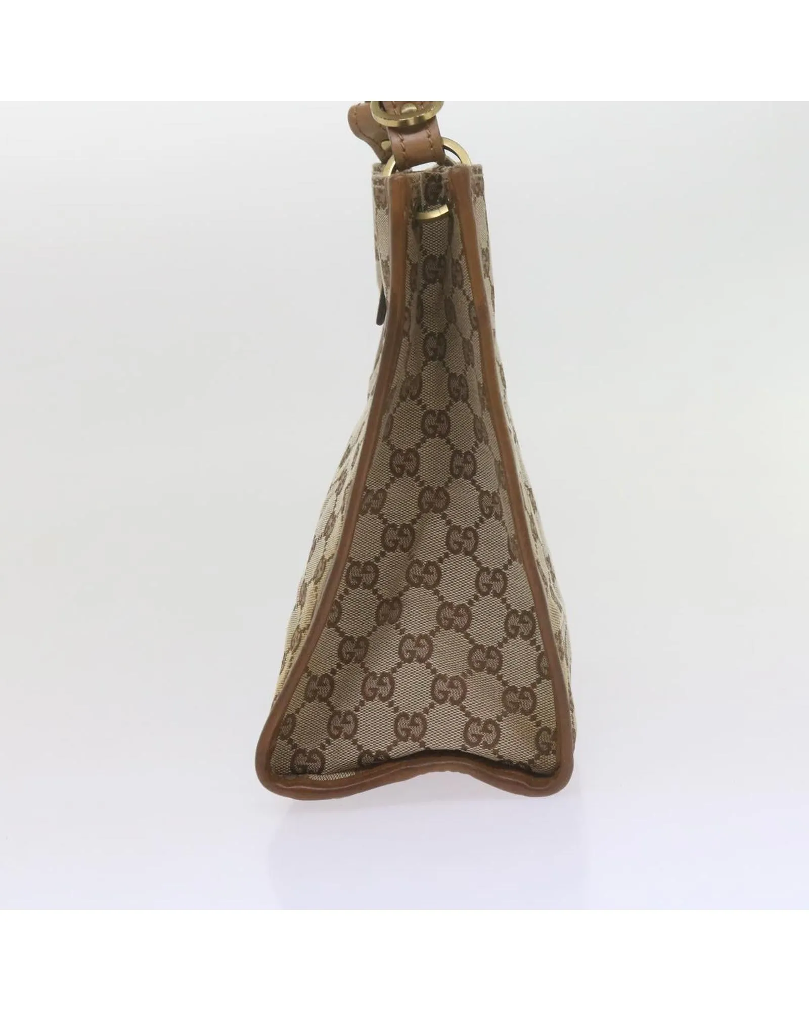 Beige GG Canvas Shoulder Bag with Shoulder Drop