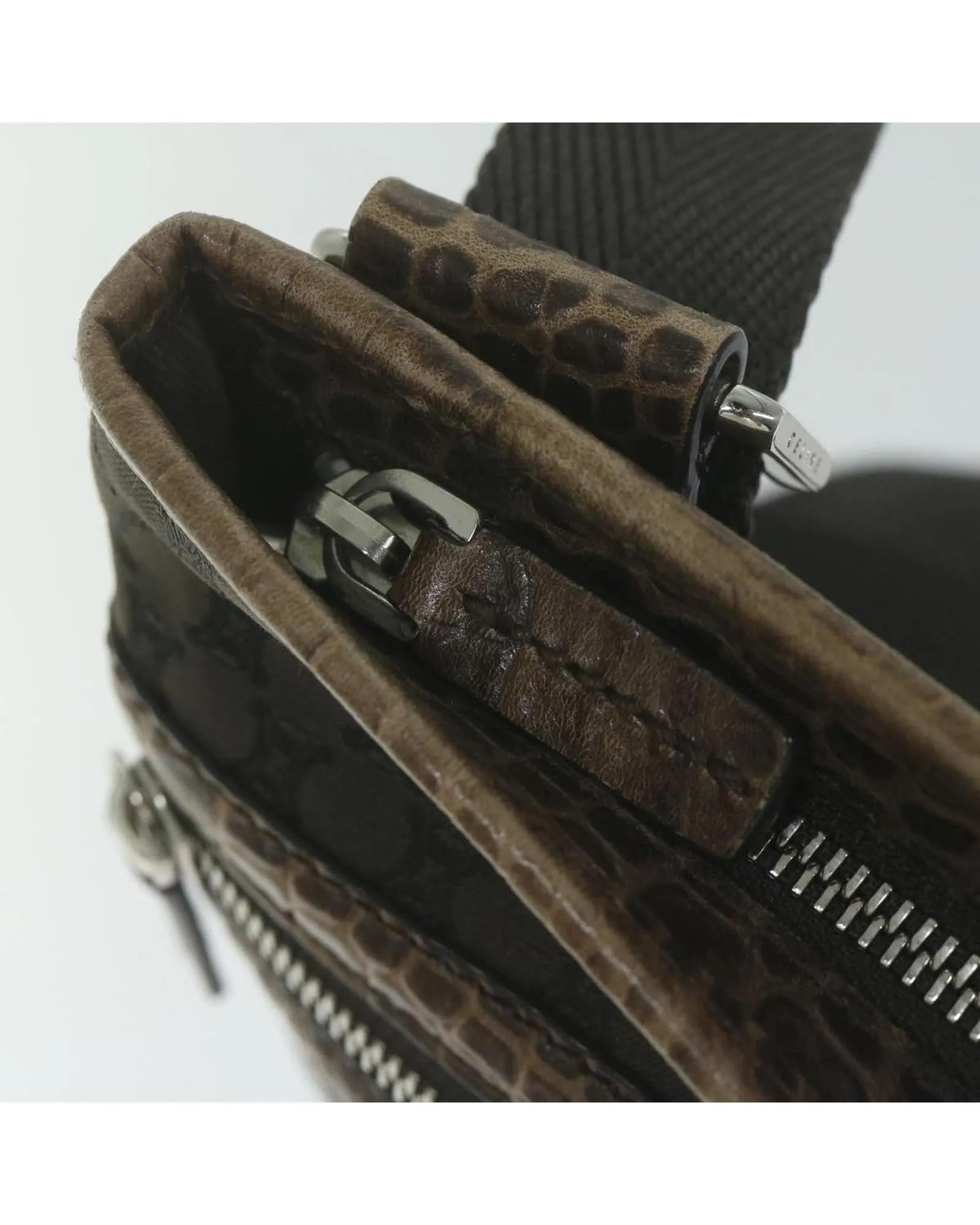 Brown Canvas Shoulder Bag with Adjustable Strap