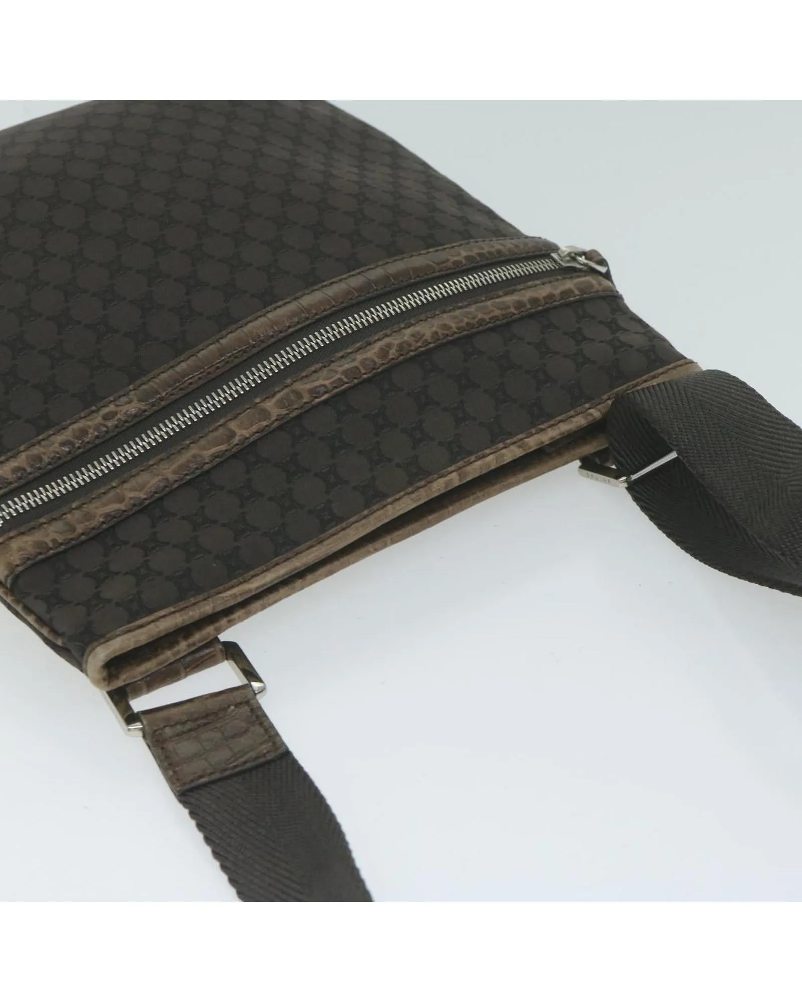 Brown Canvas Shoulder Bag with Adjustable Strap