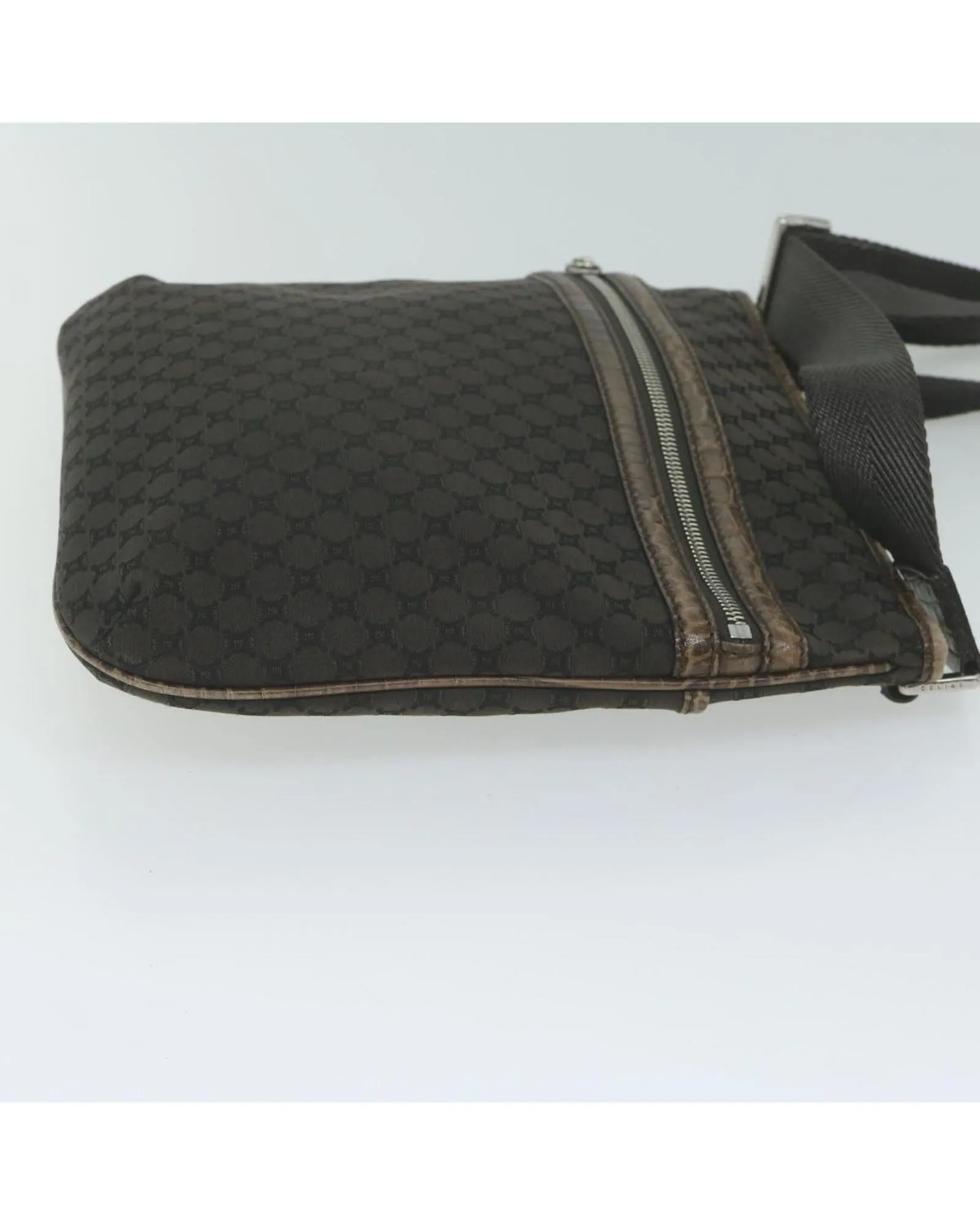Brown Canvas Shoulder Bag with Adjustable Strap
