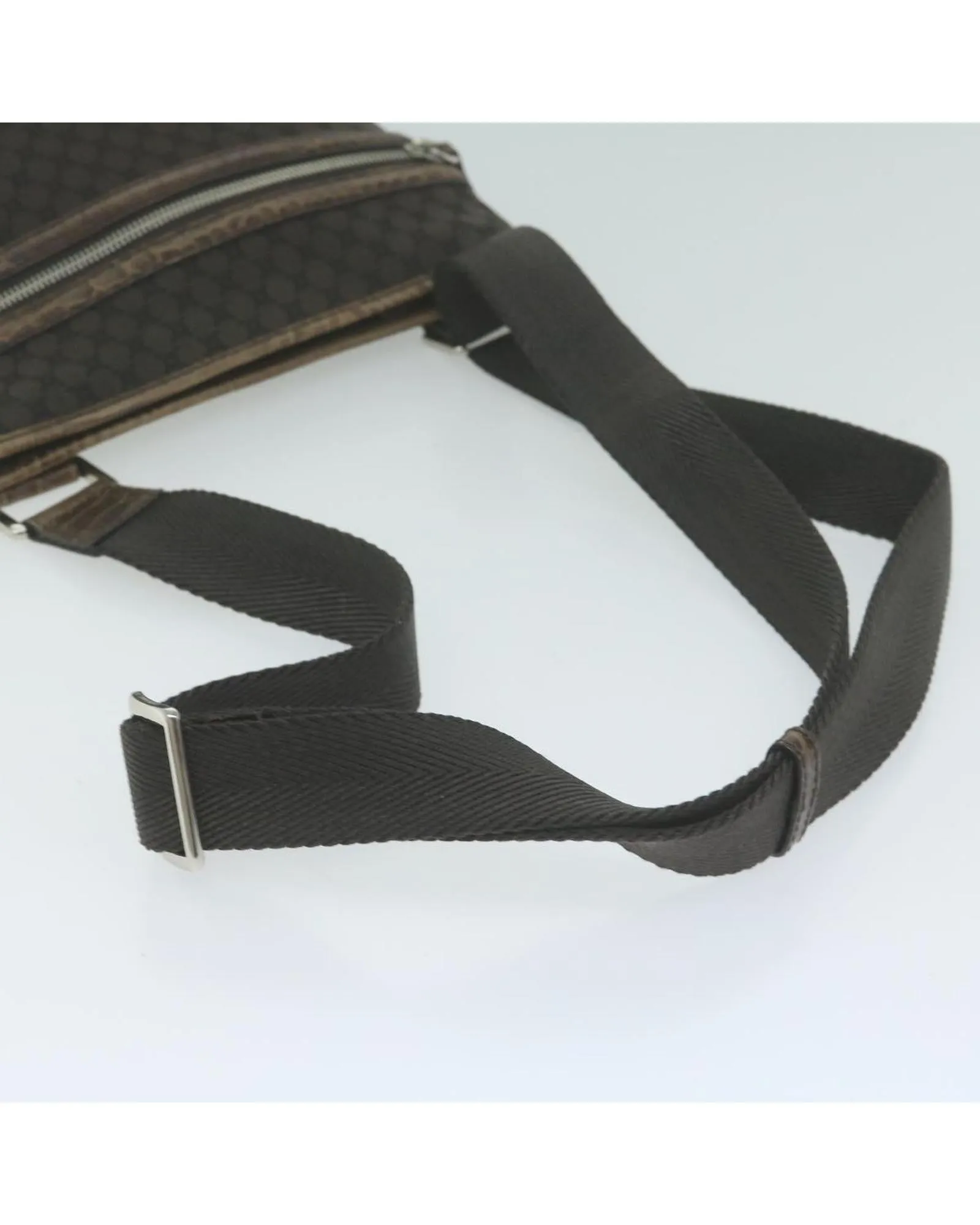 Brown Canvas Shoulder Bag with Adjustable Strap