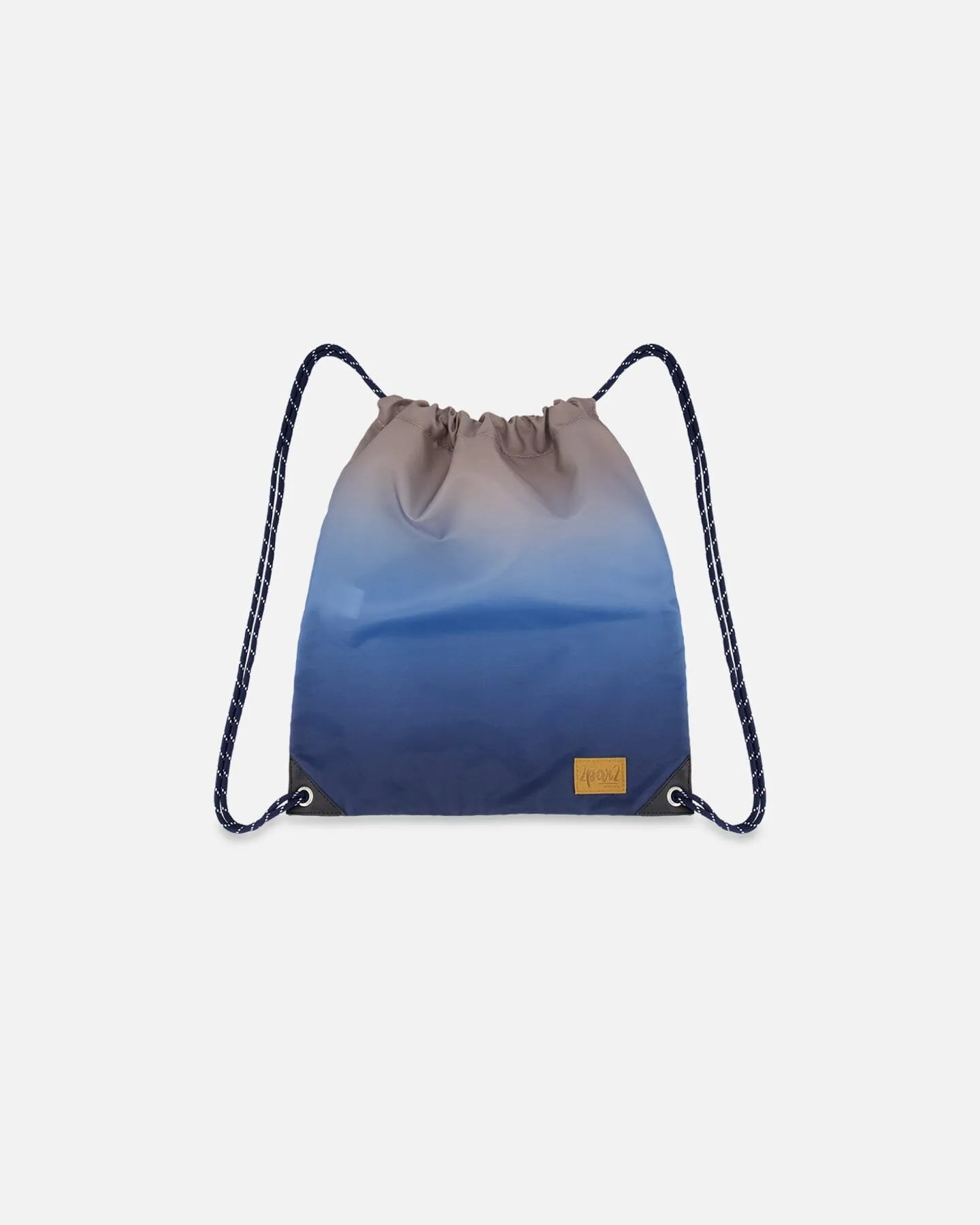 Drawstring Bag Blue And Beige Gradient