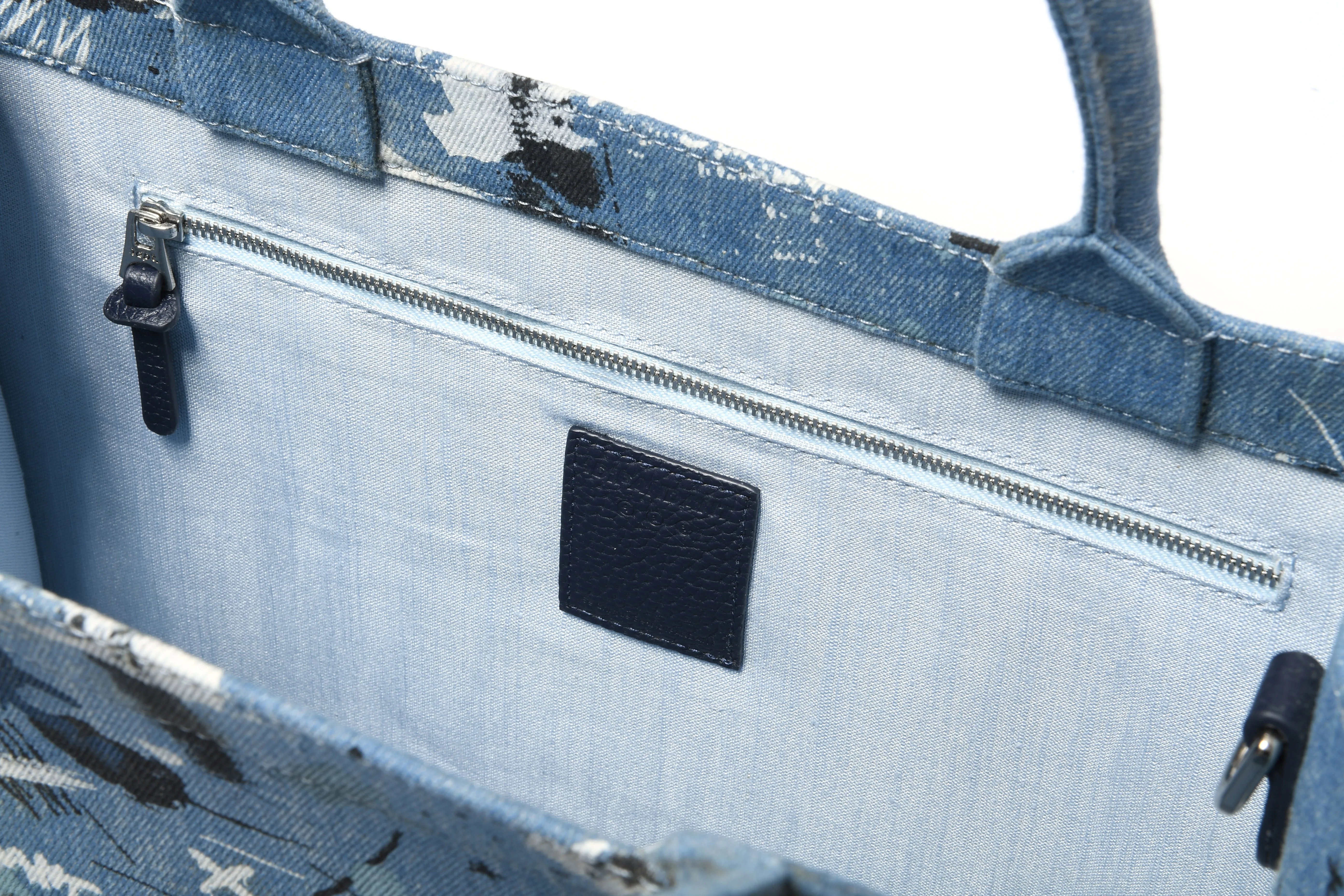 Logo Graphic Washed Denim Tote