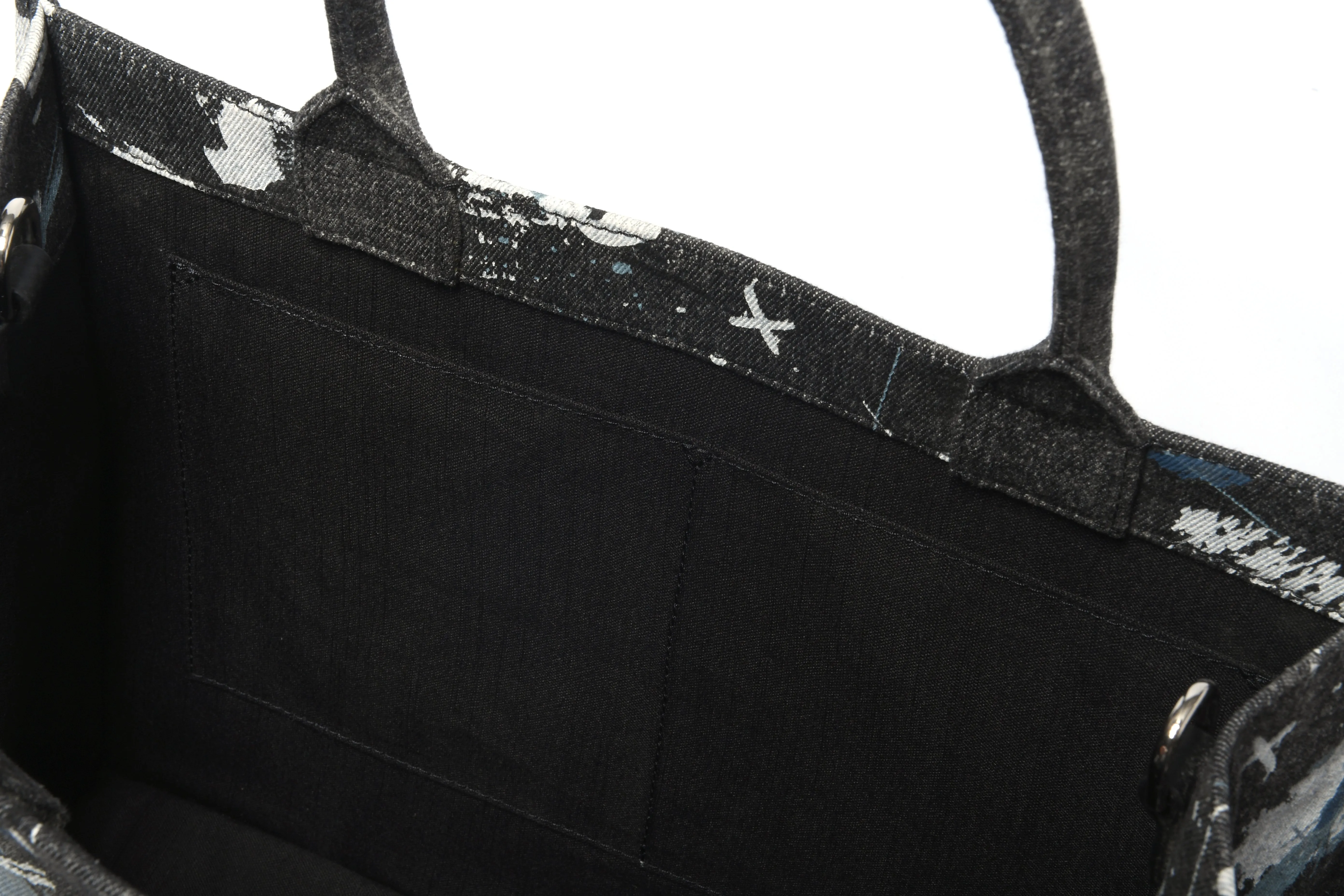 Logo Graphic Washed Denim Tote