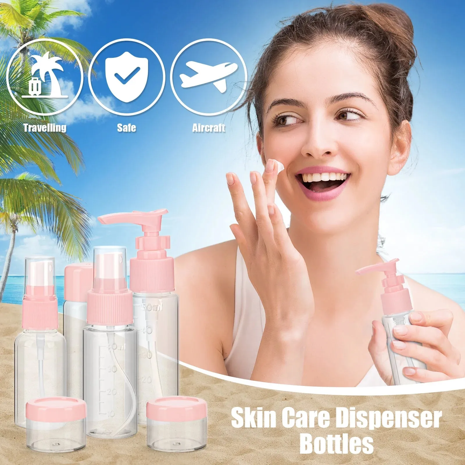 Noideeer 18 Pcs Silicone Travel Bottles Set for Toiletries, BPA Free, TSA Approved