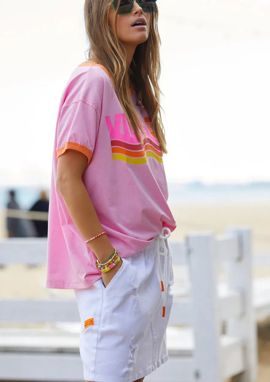 Retro Denim Skirt - White