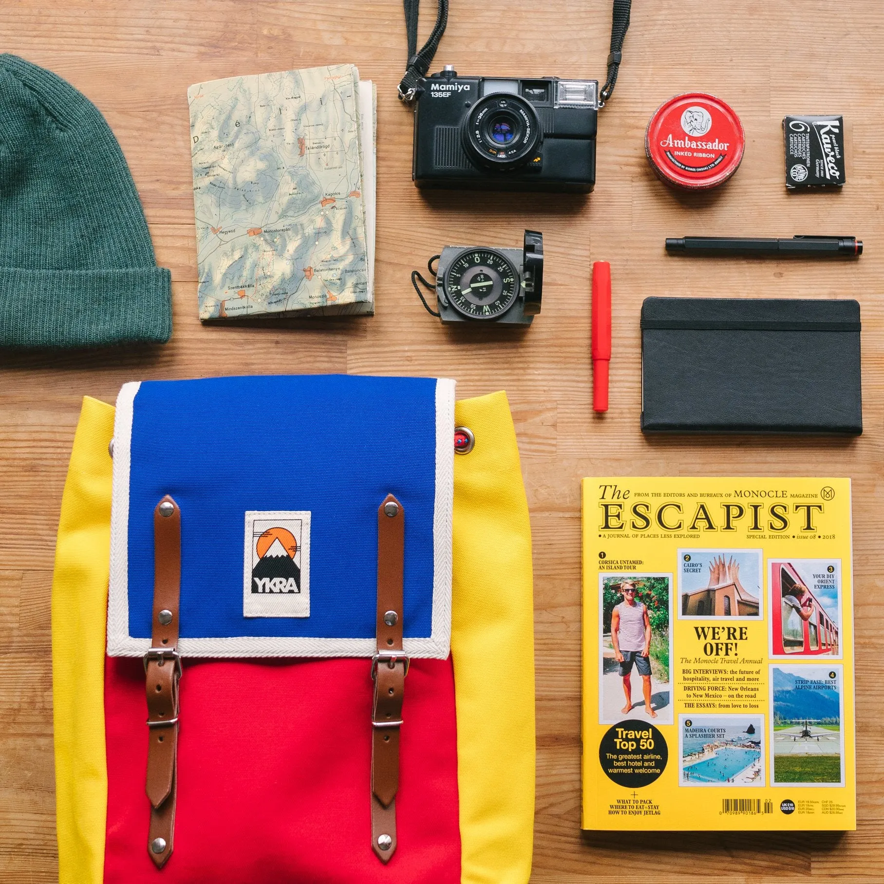 ykra backpack matra mini ls - blue, red and yellow