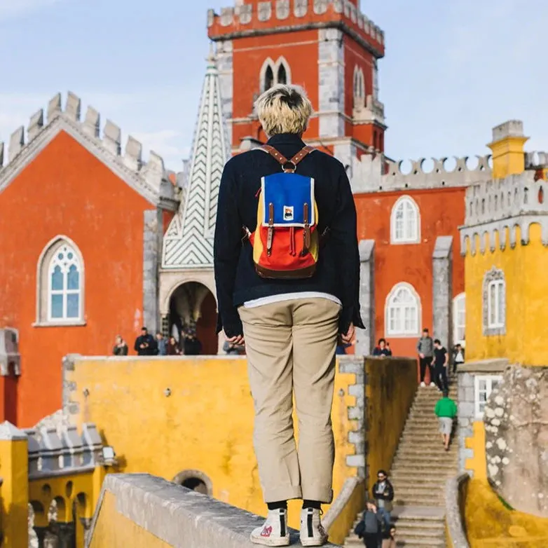 ykra backpack matra mini ls - blue, red and yellow