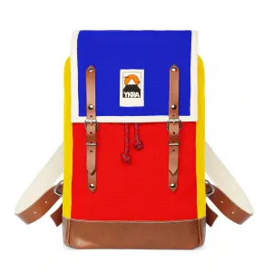ykra backpack matra mini ls - blue, red and yellow