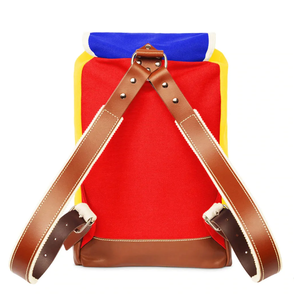 ykra backpack matra mini ls - blue, red and yellow